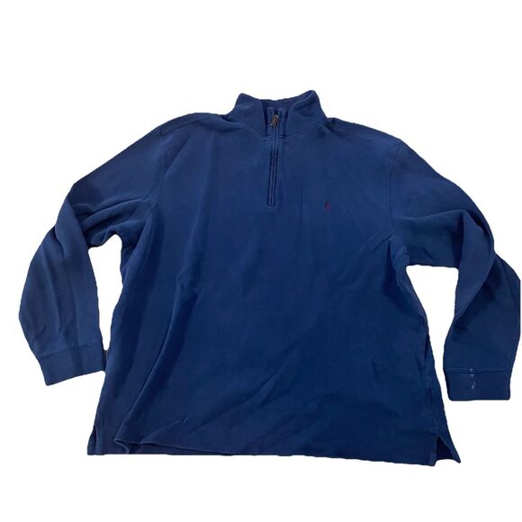 Polo Ralph Lauren Other - Vintage Y2K Polo Ralph Lauren Men's Navy Blue Pullover Quarter Zip Size XXL